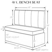 Seating | Brewery or Cafe Leather Banquette Sets FULL BANQUETTE SET W BASE 4ft