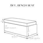 Seating | Brewery or Cafe Leather Banquette Sets FULL SEAT w BASE 6ft