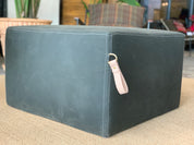 Ottoman | Square Custom Leather Suede Foot Stools or Pouf 24" Square Ottoman | Leather Suede COM