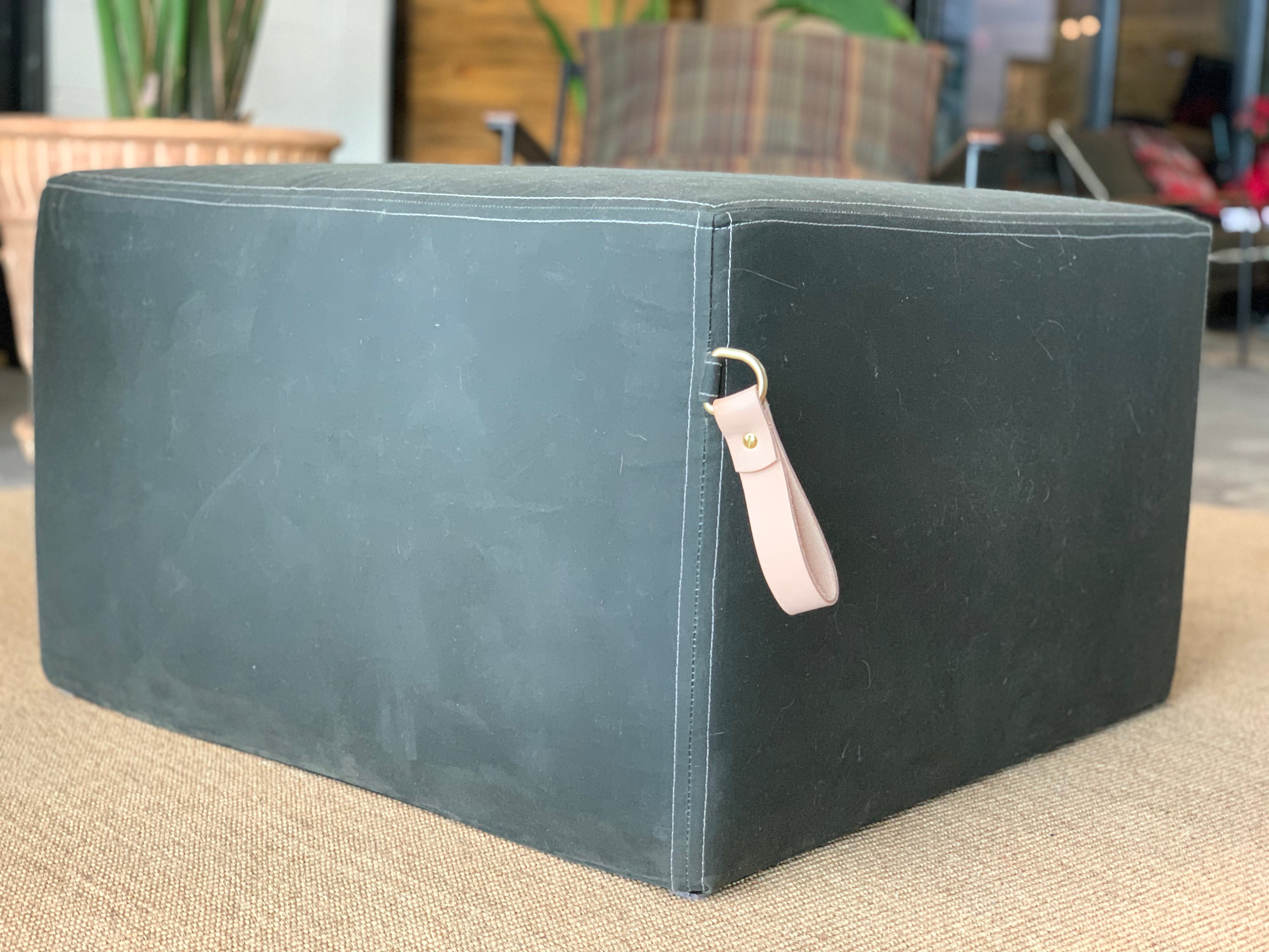 Ottoman | Square Custom Leather Suede Foot Stools or Pouf 24" Square Ottoman | Leather Suede COM
