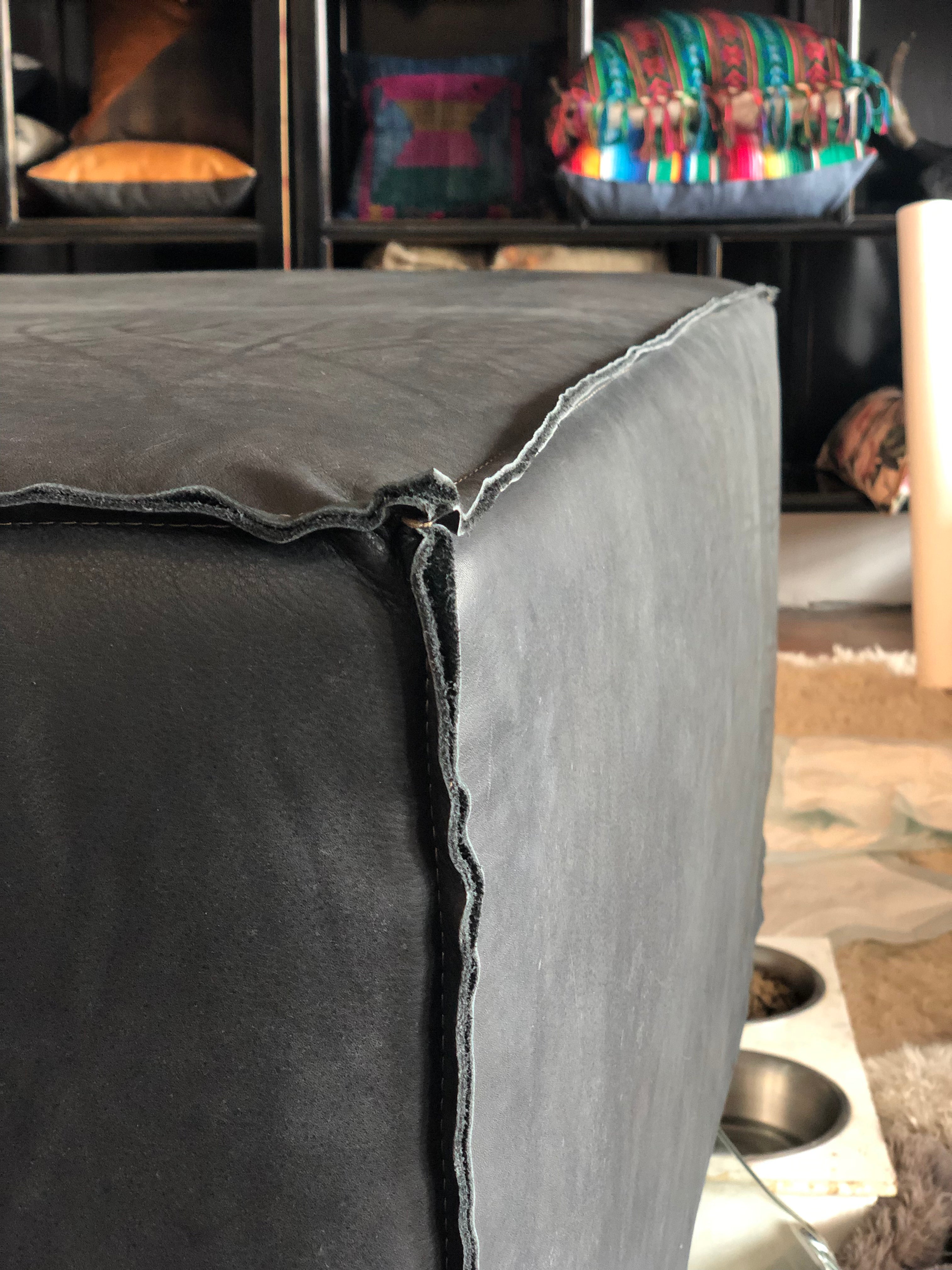 Ottoman | Square Custom Leather Suede Foot Stools or Pouf 24" Square Ottoman | Leather Suede COM