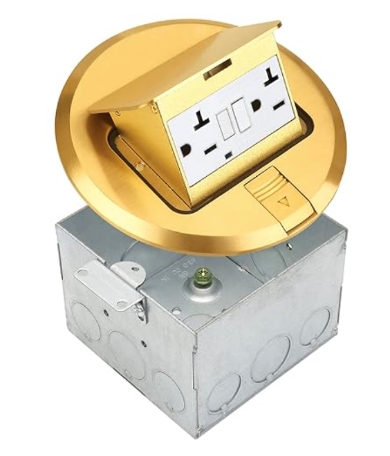 Seating | Custom Restaurant Banquettes Electrical Hardwire w conduit | Routing & Hardware | SELECT Lighting SLFB-PU-GFCI-BR 20A Pop Up USB Outlet