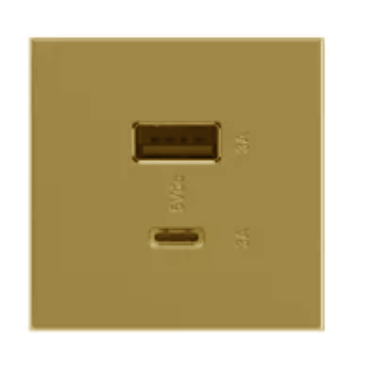 Seating | Custom Restaurant Banquettes Electrical Hardwire w conduit | Routing & Hardware | Legrand ARUSB2AC6 Legrand adorne 6 Amp Ultra-Fast USB-A and USB-C Outlet Module