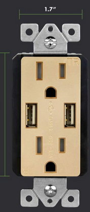 Seating | Custom Restaurant Banquettes Electrical Hardwire w conduit | Routing & Hardware | TU2154A-GD-3PCS Kalide 15 Tamper Resistant Decorator Outlet