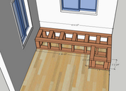 Seating | Brewery or Cafe Leather Banquette Sets FULL SEAT w BASE 4ft