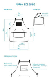Custom Apron | Olive Green Waxed Canvas Apron with Brown Leather Pocket ea