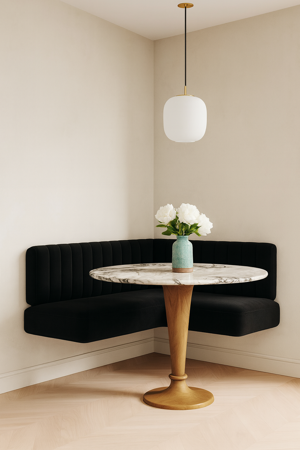 Floating Velvet Bench for Restaurant Dining, Entryway or Kitchen Bolster Pillow