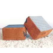 Ottoman | Square Custom Leather Suede Foot Stools or Pouf