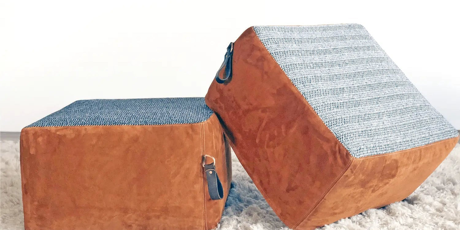 Ottoman | Square Custom Leather Suede Foot Stools or Pouf