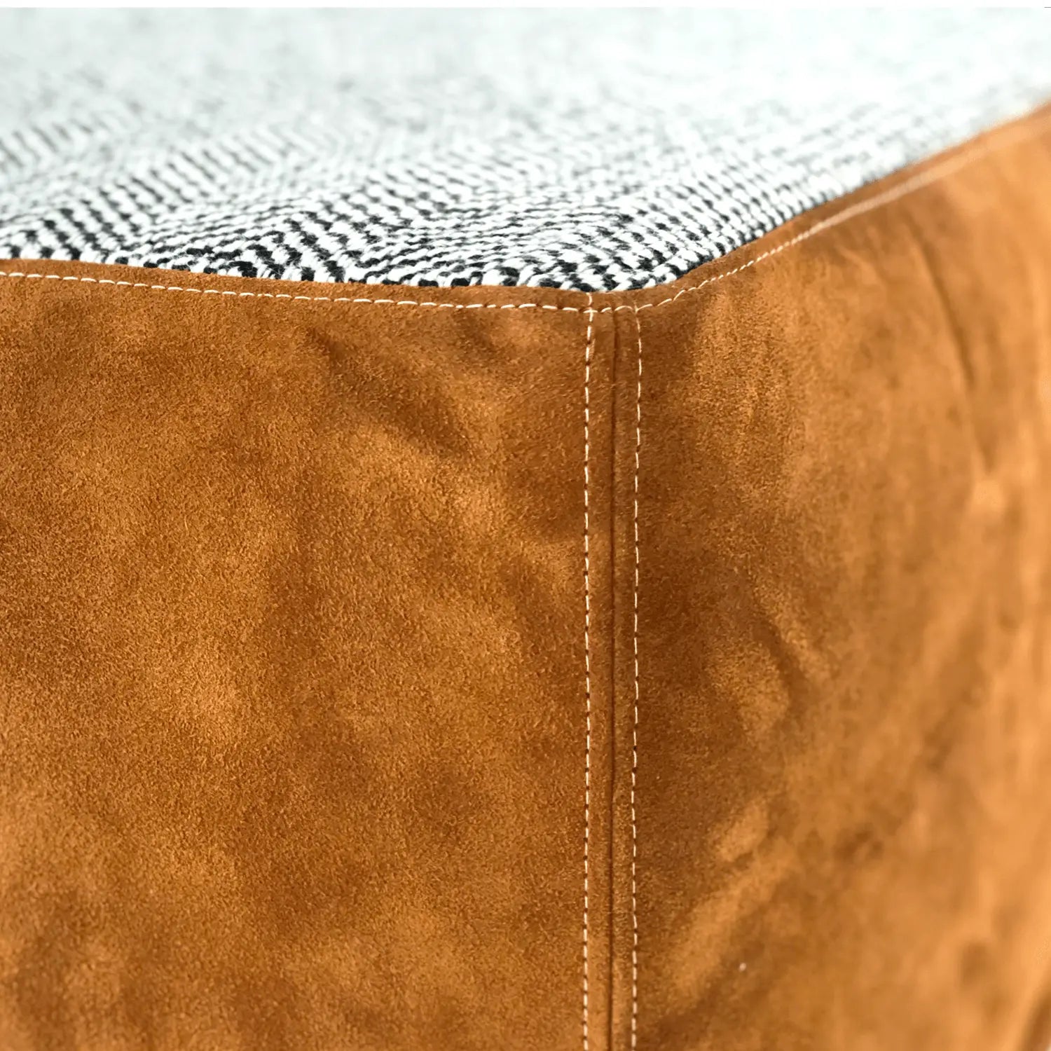 Ottoman | Square Custom Leather Suede Foot Stools or Pouf 24" Square Ottoman | Leather Suede COM