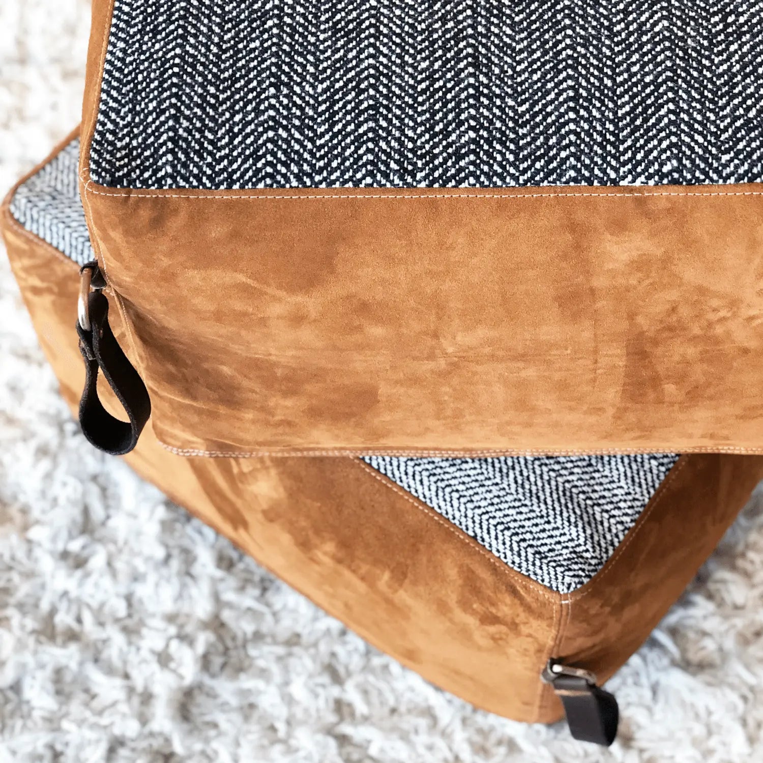 Ottoman | Square Custom Leather Suede Foot Stools or Pouf