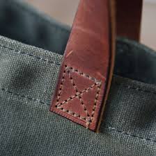 Custom Apron | Olive Green Waxed Canvas Apron with Brown Leather Pocket ea