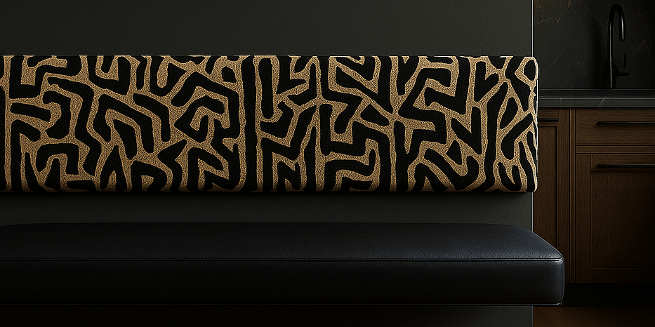 Custom Floating Bench Black and Backrest