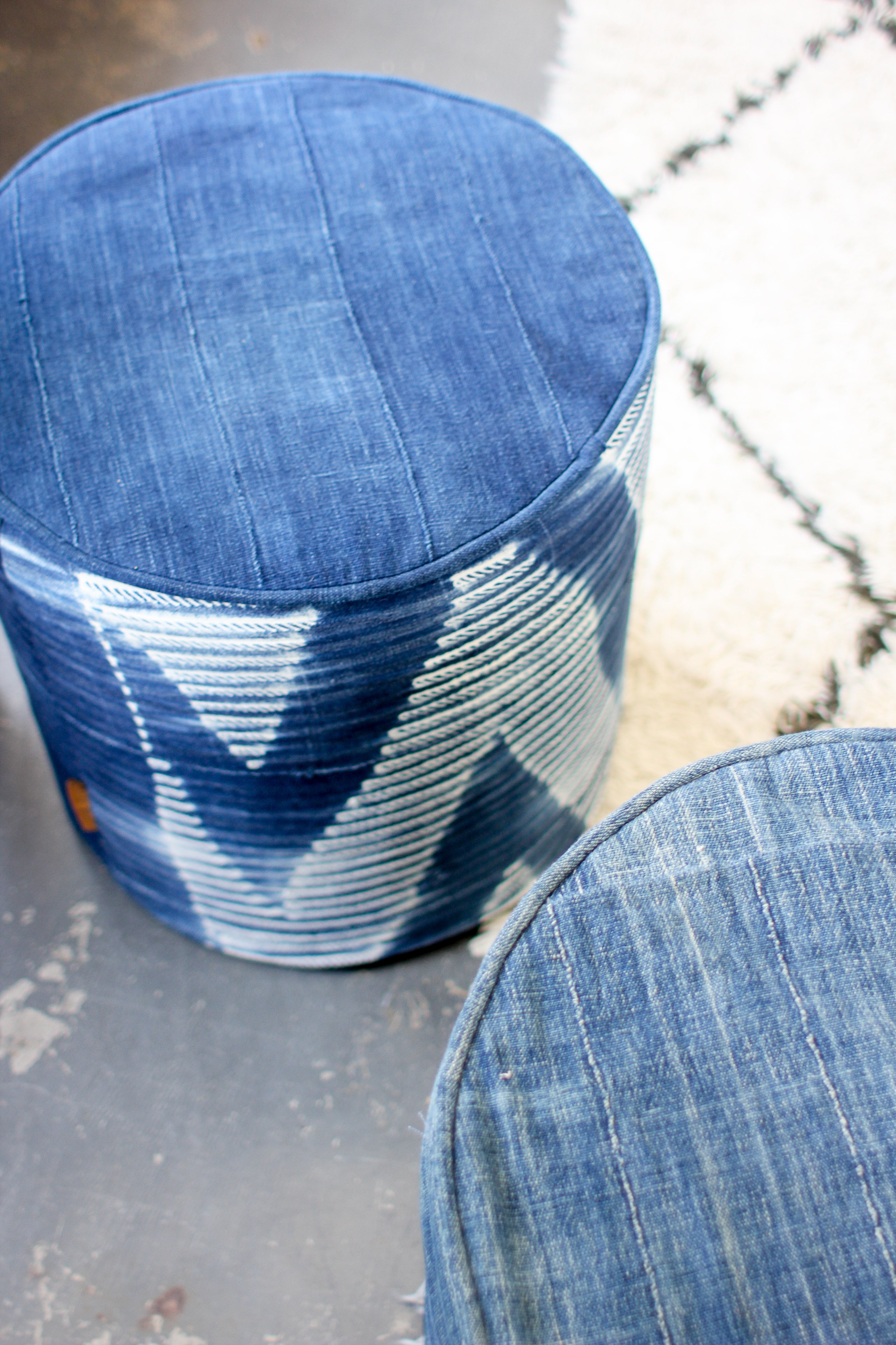 Ottoman | COM Custom Round Ottoman Foot Stool or Pouf