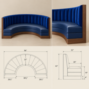 Blue Velvet Half Moon Banquette