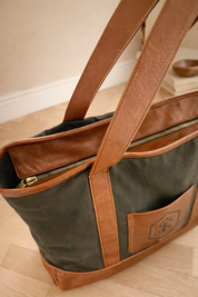 Custom Branded Leather & Canvas Bag | Heavy Duty Canvas Bag