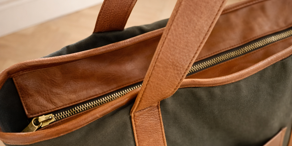 Custom Branded Leather & Canvas Bag | Heavy Duty Canvas Bag