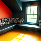 JW | Custom Floating Leather Bench for Game Room