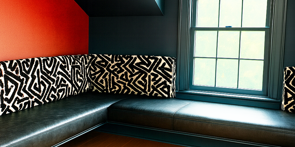JW | Custom Floating Leather Bench for Game Room
