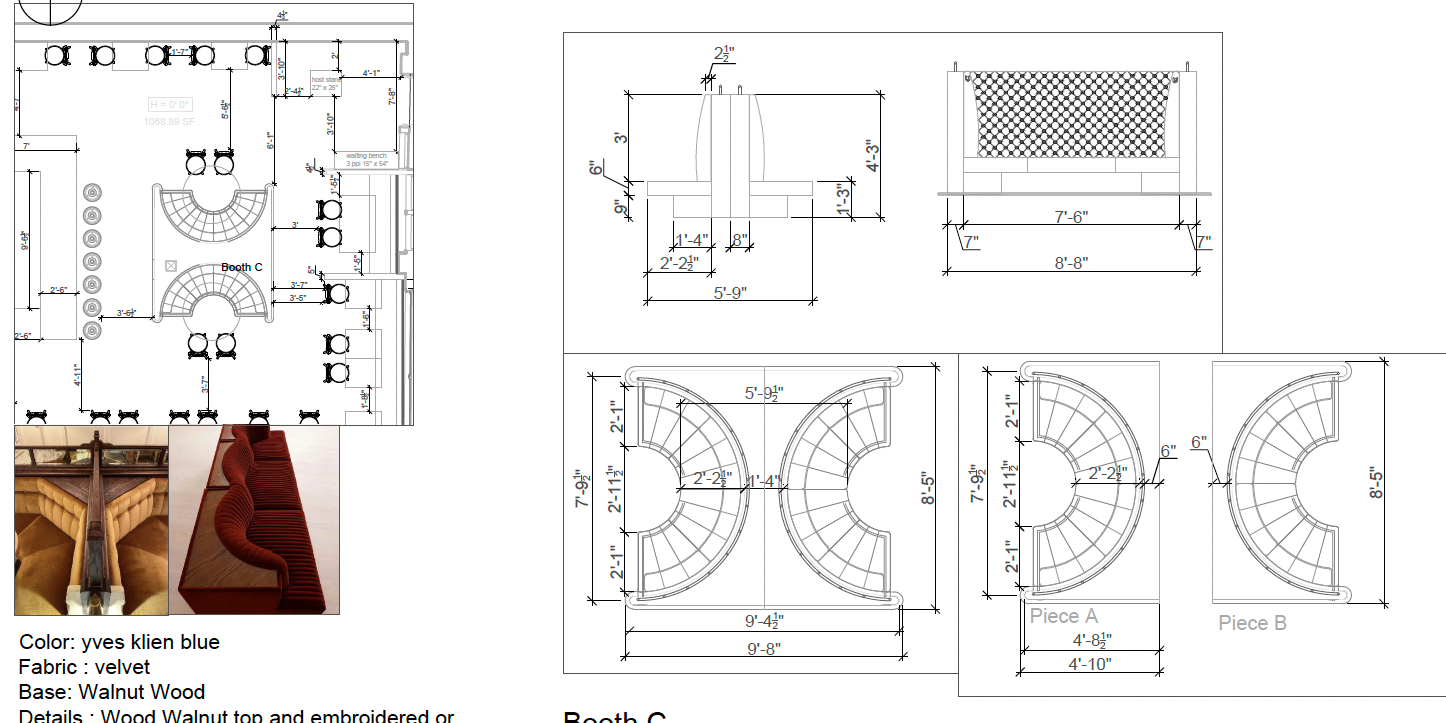 Horses LA | Custom Banquette & Booth Seating Package Booth C | Curved Connectable Horseshoe Booth