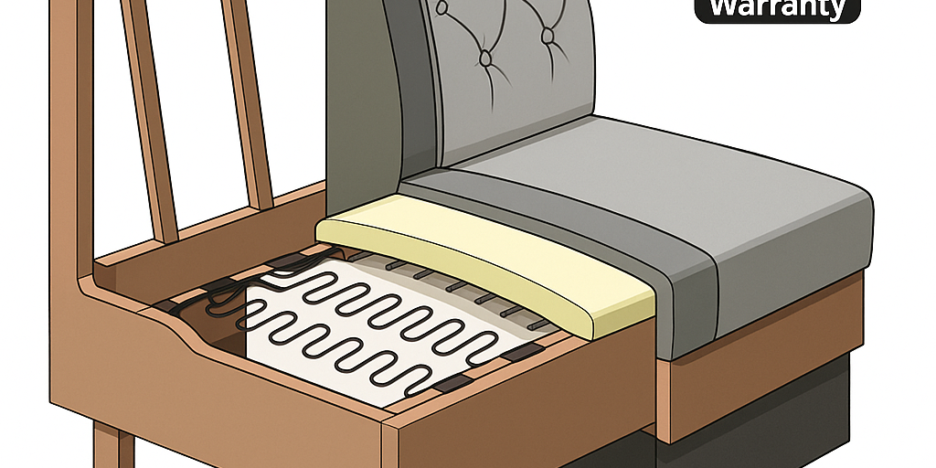 Ribbed Black Leather Banquette 7ft Banquette | Black Leather Channeled | 3oz Leather | w:84" x h:39" x d:22"