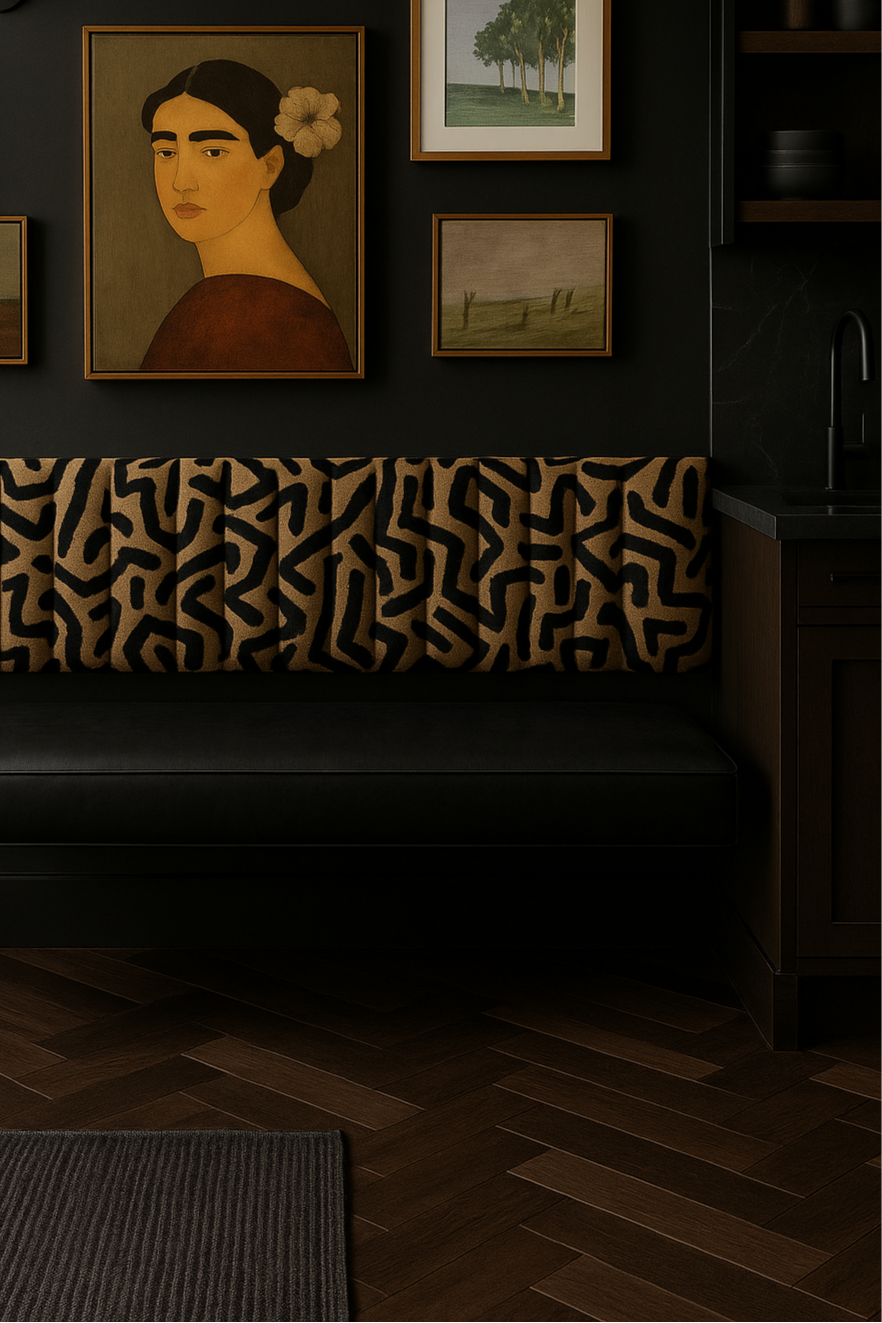 Floating Leather Bench for Restaurant Dining, Entryway or Kitchen Seat Back (Wall-Mount) Velvet