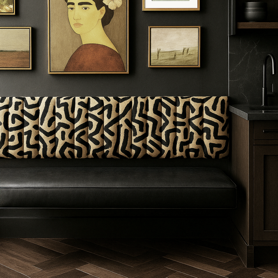 Floating Leather Bench for Restaurant Dining, Entryway or Kitchen Seat Back (Wall-Mount) Velvet