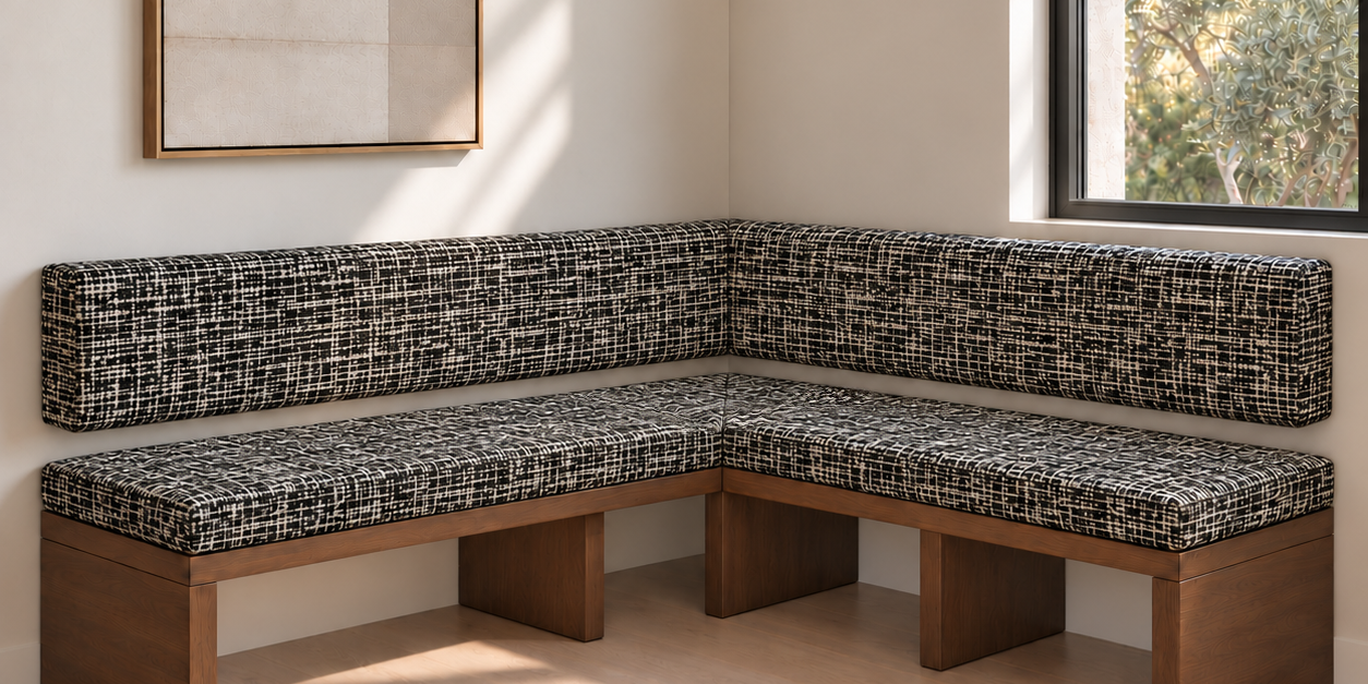 Corner Banquette in Black and White