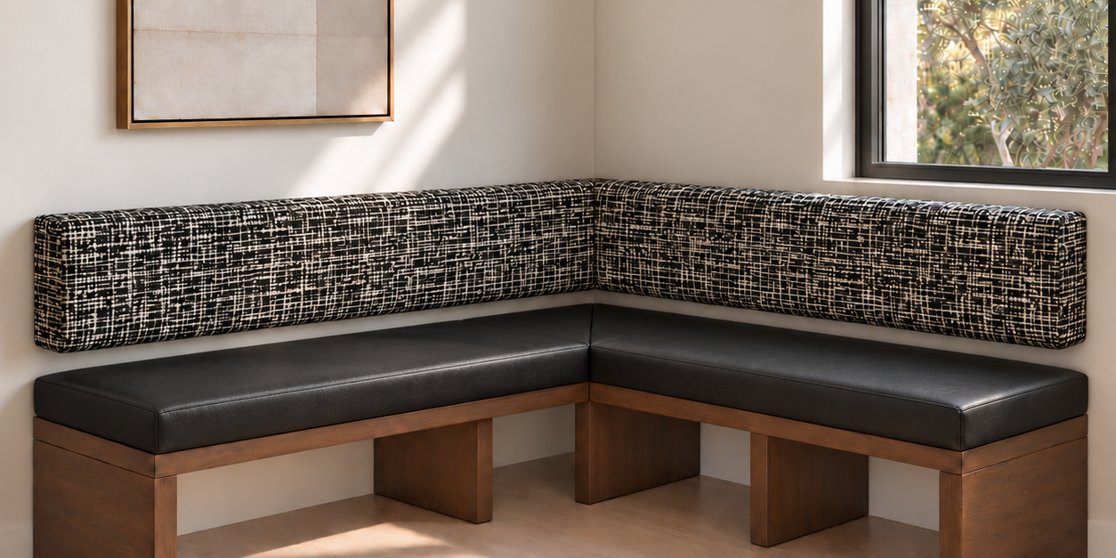 Corner Banquette in Black and White
