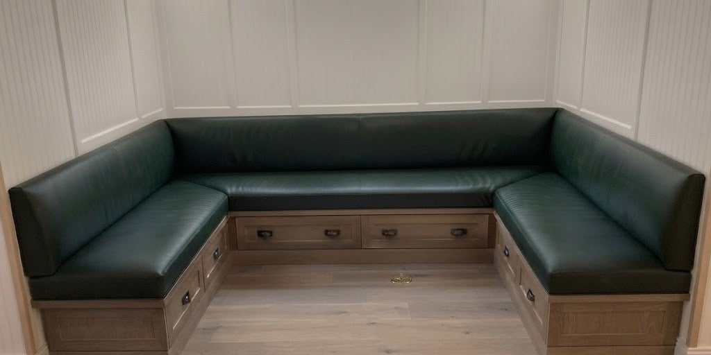 AF | Custom U-Shaped Leather Banquette Cushions