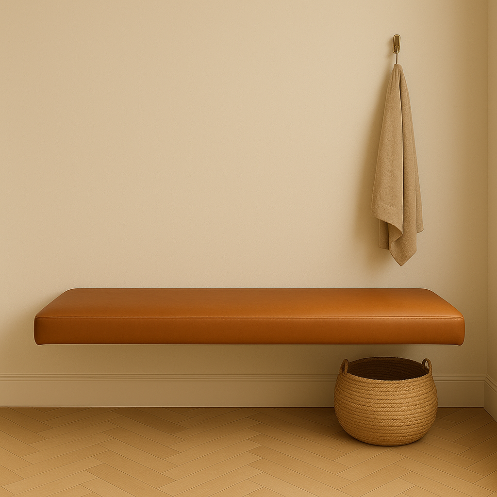 Floating Leather Bench for Restaurant Dining, Entryway or Kitchen Seat Cushion Leather