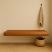 Floating Leather Bench for Restaurant Dining, Entryway or Kitchen Seat Cushion Leather