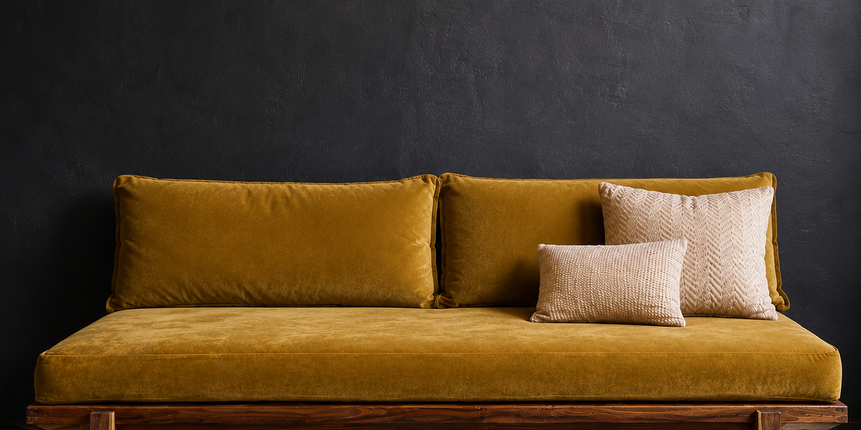 Custom Performance Velvet Banquette Cushions | Dining Nook Seat & Back Cushions