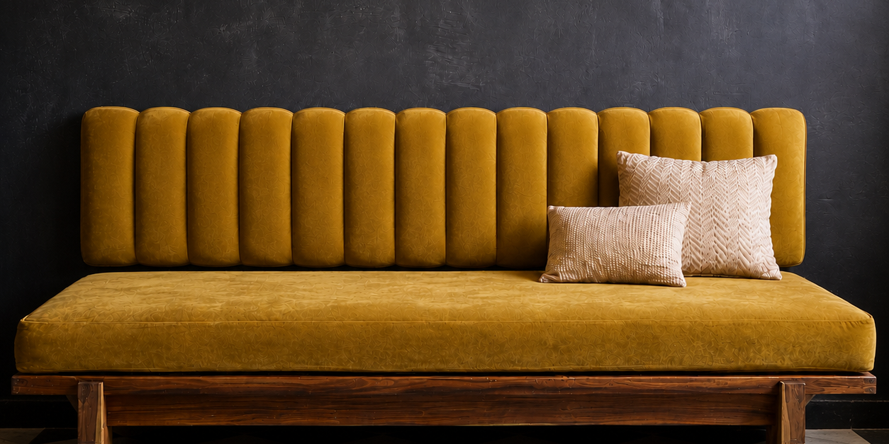 Custom Performance Velvet Banquette Cushions | Dining Nook Seat & Back Cushions