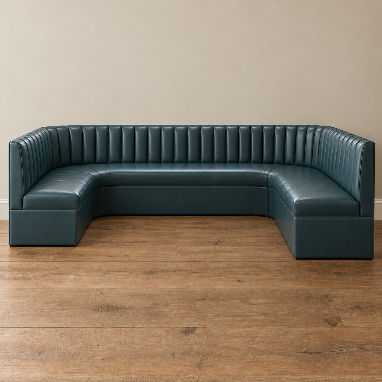 The Kelly Banquette | Channel-Tufted U-Shaped Kitchen Seating