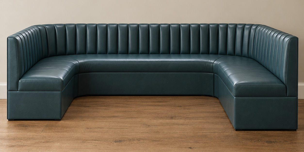 The Kelly Banquette | Channel-Tufted U-Shaped Kitchen Seating