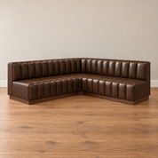 The Lounge Banquette | Channel-Tufted Leather Corner Seating