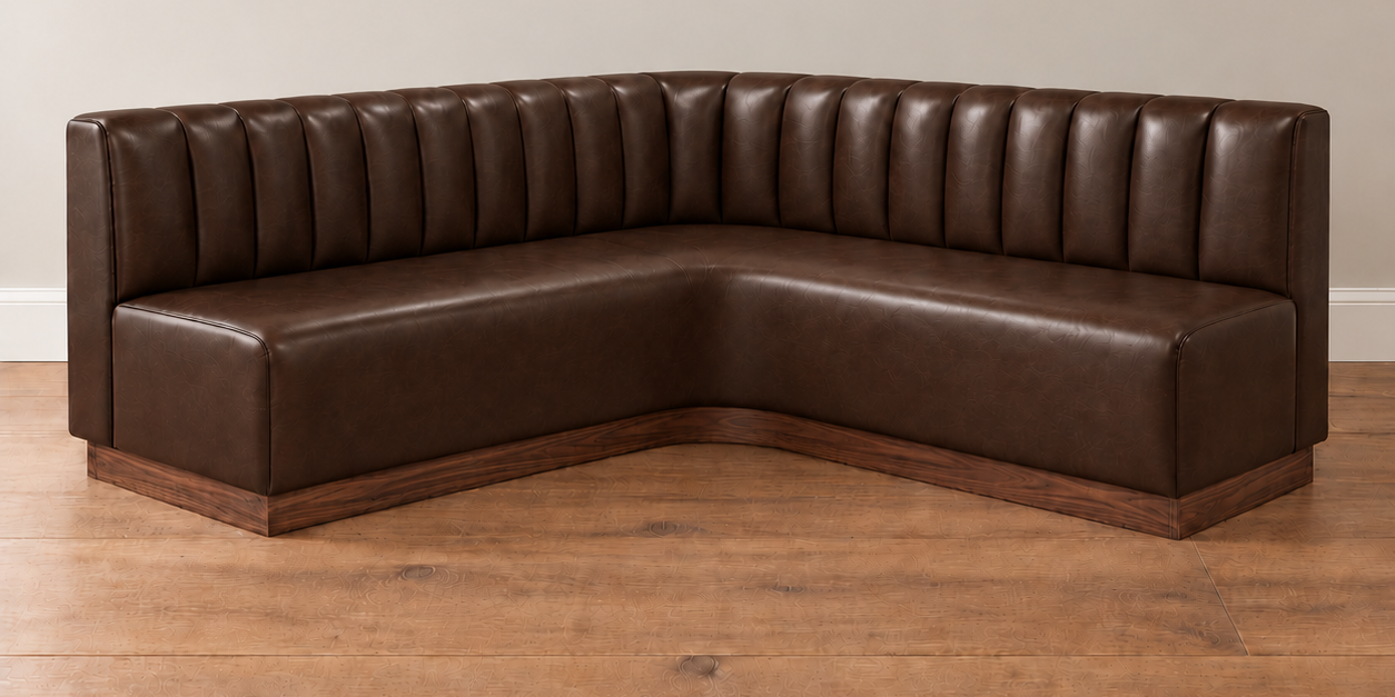 The Lounge Banquette | Channel-Tufted Leather Corner Seating