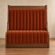 Horses Sunset Blvd | Booth "C" High-Back Equestrian Vegan Leather Banquette 50" Section
