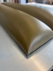 Modern Olive Green Leather Paneled Headboard