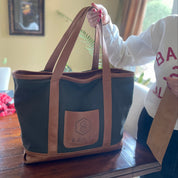 Custom Branded Leather & Canvas Bag | Heavy Duty Canvas Bag