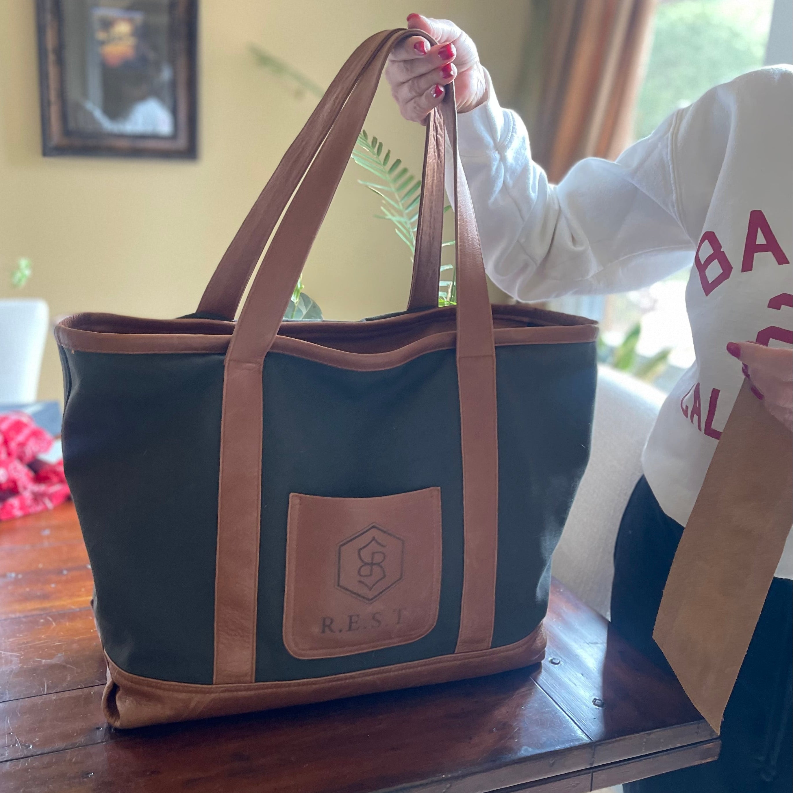 Custom Branded Leather & Canvas Bag | Heavy Duty Canvas Bag