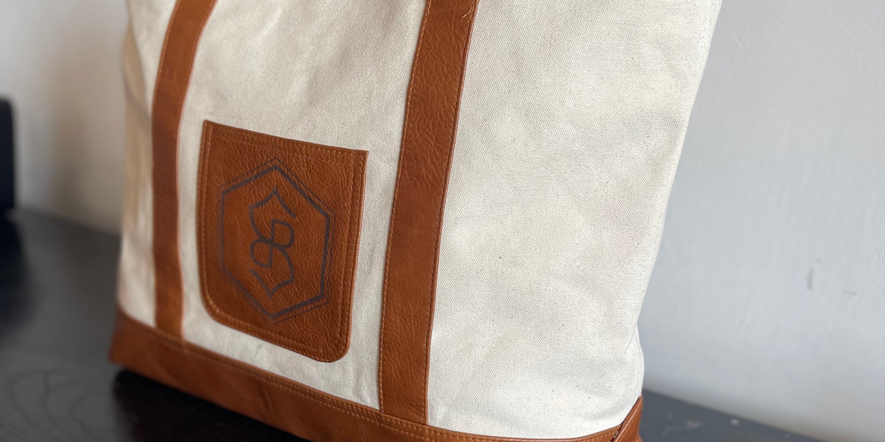 Custom Branded Leather & Canvas Bag | Heavy Duty Canvas Bag