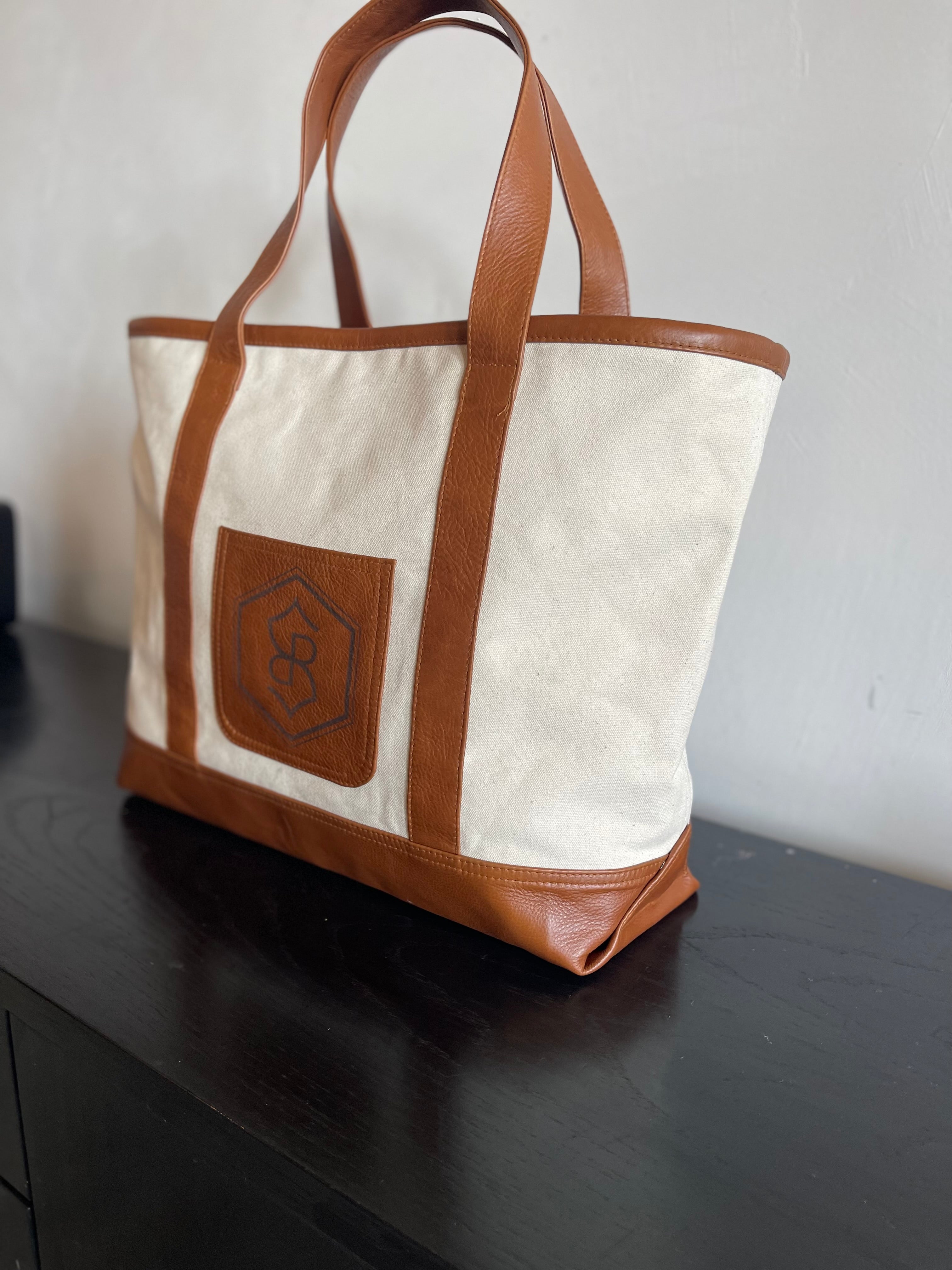 Custom Branded Leather & Canvas Bag | Heavy Duty Canvas Bag
