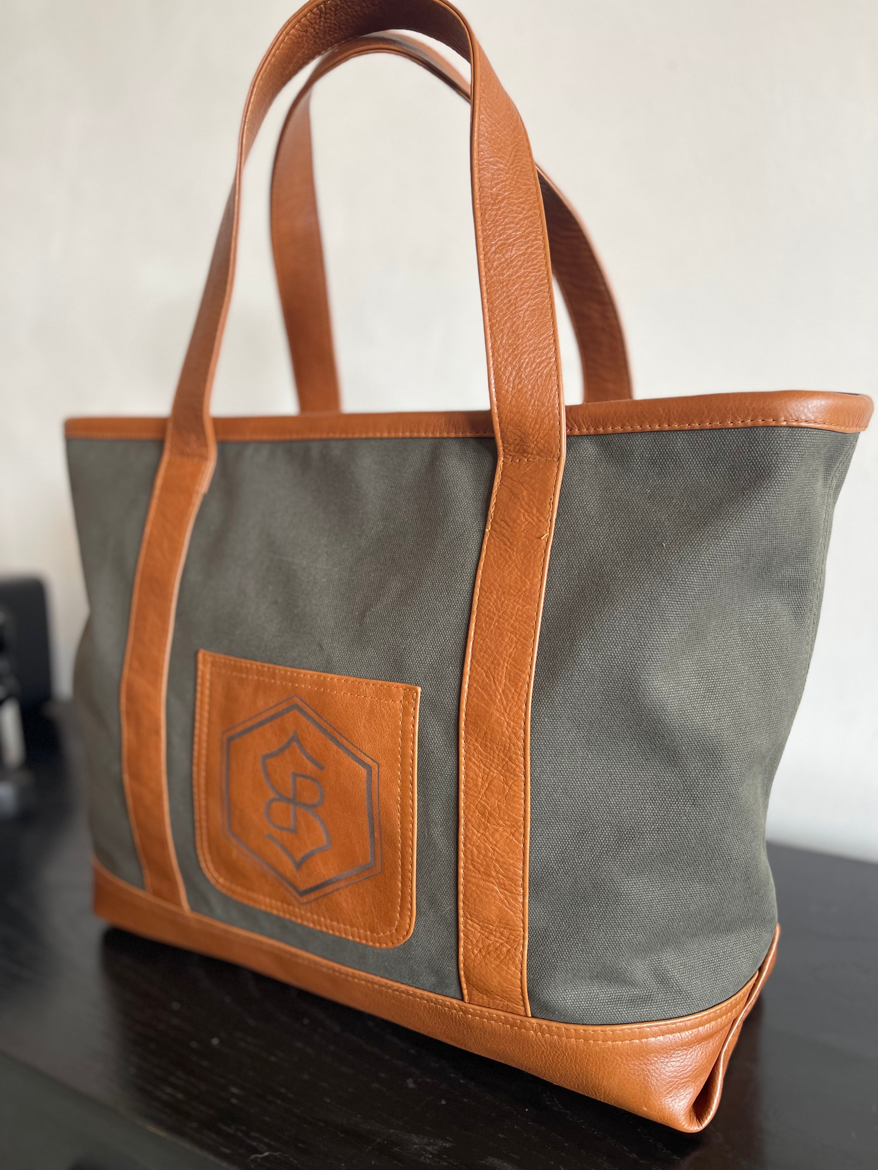 Custom Branded Leather & Canvas Bag | Heavy Duty Canvas Bag