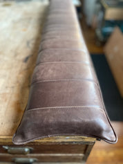 Seating | Custom Leather Bench Pads & Cushions for Banquettes Restaurant & Window Seating SEAT CUSHION | 20" standard Woven Brown Classic | Knife Edge