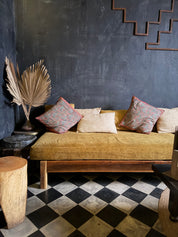 Seating | Custom Leather Bench Pads & Cushions for Banquettes Restaurant & Window Seating SEAT CUSHION | 20" standard Woven Brown Classic | Knife Edge