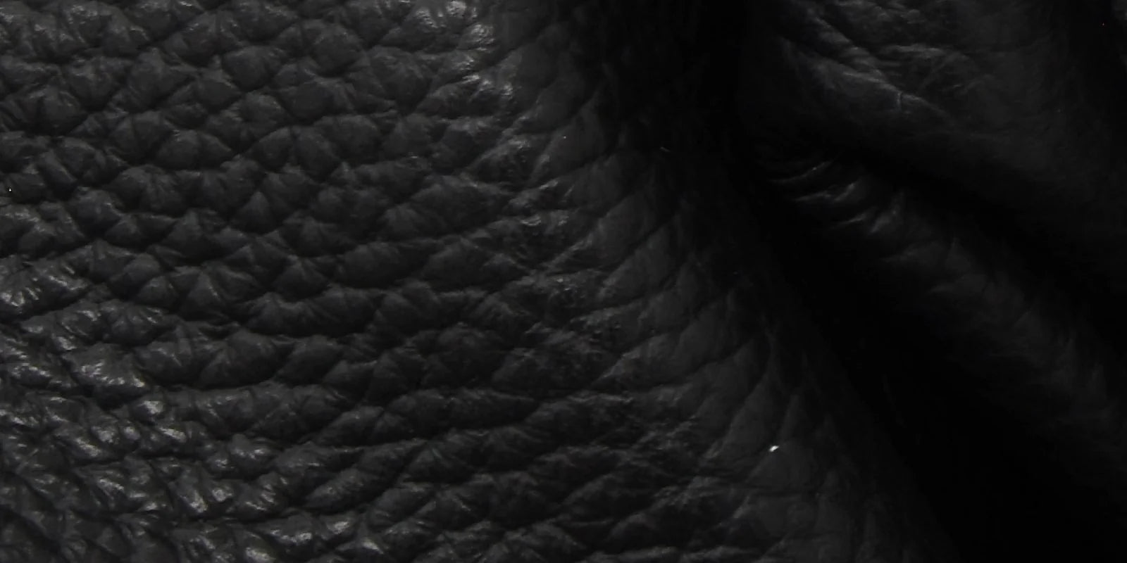 pebble grain black leather