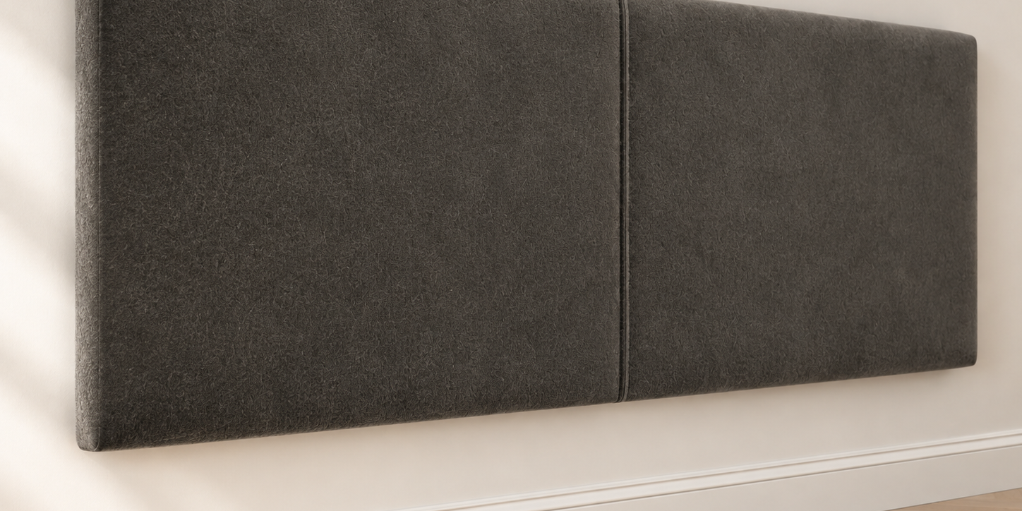 Charcoal Velvet Upholstered Wall-Mount Headboard