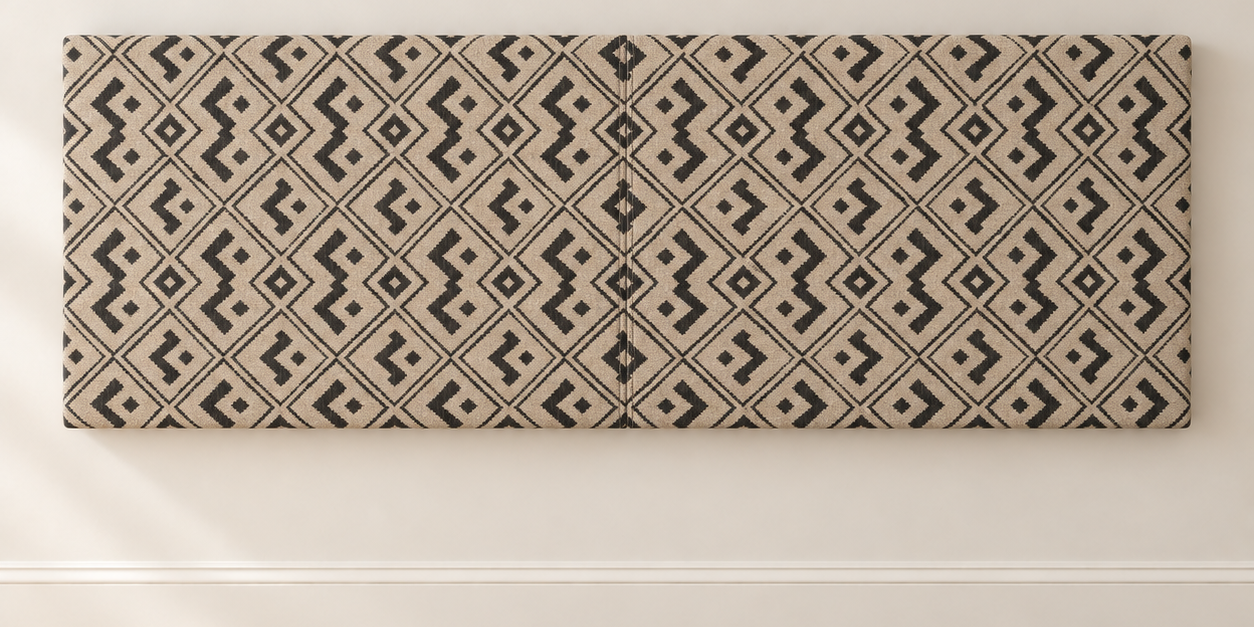 Geometric Upholstered Wall-Mount Headboard
